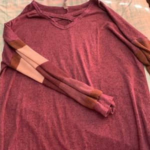 Honey me blouse with waffle knit bubble sleeve size Xl will fit 2x never worn